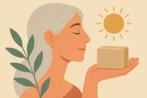 Natural soap for perimenopause skin that calms