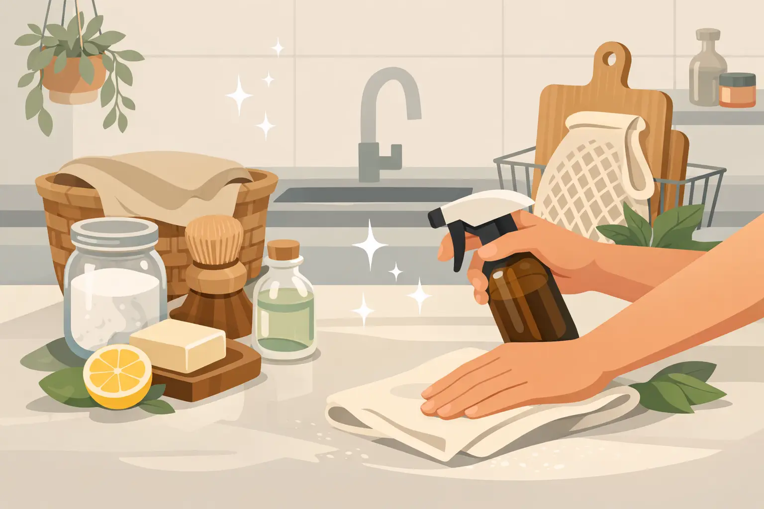 Zero Waste Kitchen Cleaning Routine Example