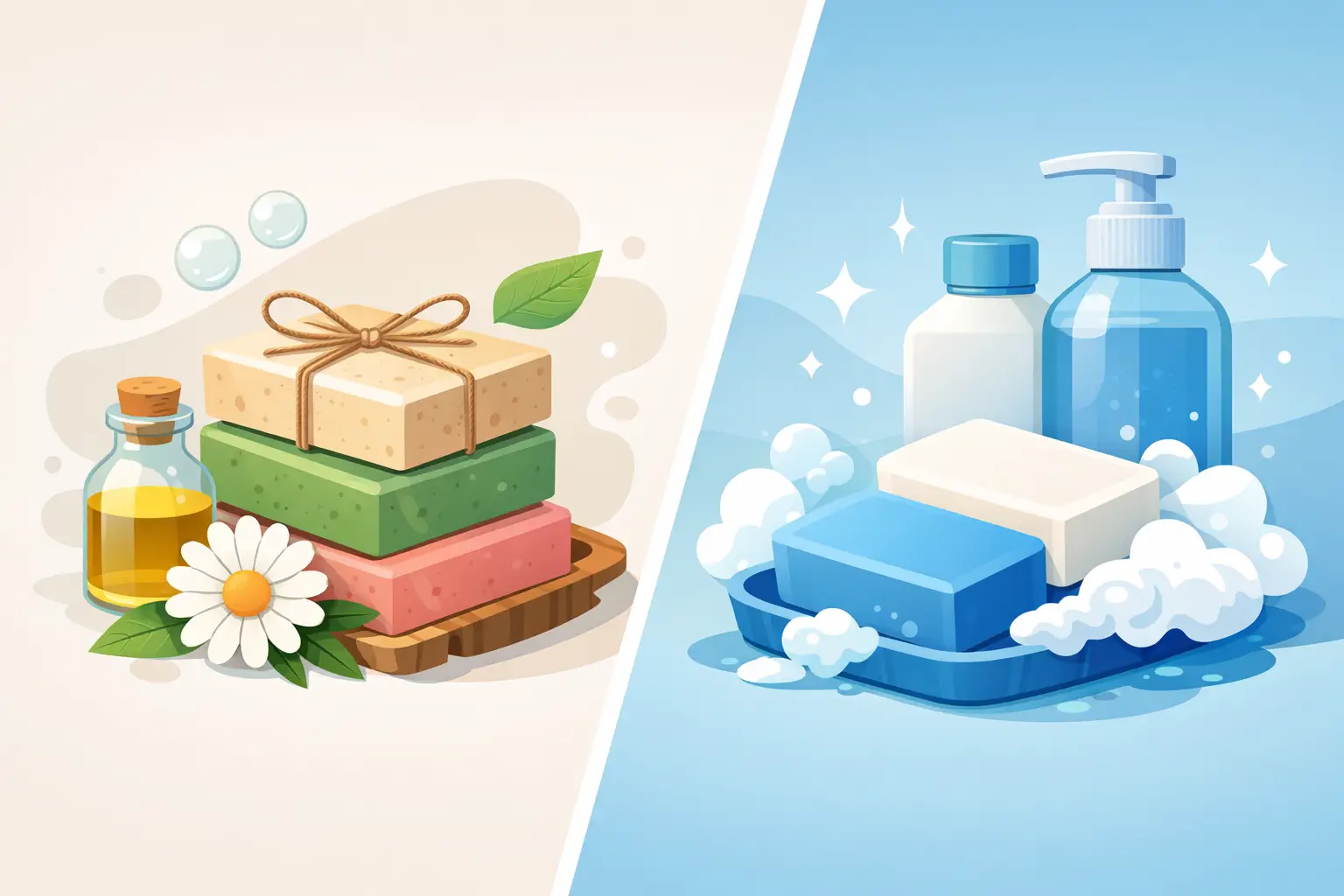 Handmade Soap Versus Detergent Bars: The Difference